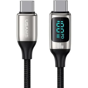 USAMS Kabel pleciony U78 USB-C/USB-C 1.2m 100W Fast Charging biały - Kable USB - miniaturka - grafika 1