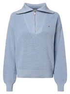 Swetry damskie - Tommy Hilfiger Sweter damski Kobiety Bawełna niebieski jednolity, XS - miniaturka - grafika 1