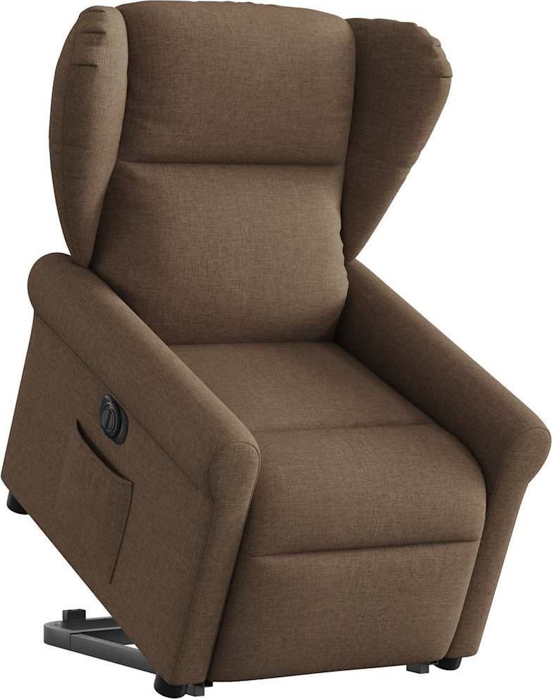 vidaXL Podnoszony fotel masujący, elektryczny, rozkładany, brązowy