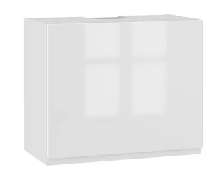 Alba Szafka Wisząca Prawa Z Czarnym Okapem Gok-60 Biały Połysk - Meble kuchenne - miniaturka - grafika 1