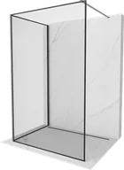 Ścianki i drzwi prysznicowe - Mexen Kioto ścianka prysznicowa Walk-in 100 x 80 cm, czarny wzór, gun metal - 800-100-212-95-70-080 - miniaturka - grafika 1