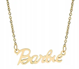 Naszyjnik wisiorek Barbie Złoty Napis prezent Y2K - Wisiorki - miniaturka - grafika 1