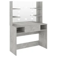Toaletki - shumee Toaletka z oświetleniem LED 100x40x135 cm MDF szarość betonu - miniaturka - grafika 1