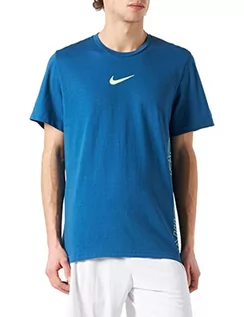 Koszulki męskie - Nike Koszulka Męska Burnout, Court Blue, Dutch Blue, Volt, M - grafika 1
