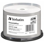 Nośniki danych - Verbatim CD-R 700MB 52x AZO THERMAL PRINTABLE NO ID Szpula*50 43756 - miniaturka - grafika 1