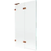 Parawany nawannowe - Mexen Lunar L parawan nawannowy 2-skrzydłowy lewy 100 x 150 cm, transparent, różowe złoto - 897L-100-100-60-00-L - miniaturka - grafika 1