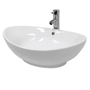 Waschbecken Keramik weiß 590x390x200mm - Umywalki - miniaturka - grafika 1