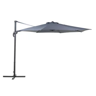Beliani Parasol ogrodowy - antracytowy - o 291 cm - na wysiegniku - metalowy - SAVONA antrazyt - Parasole ogrodowe - miniaturka - grafika 1