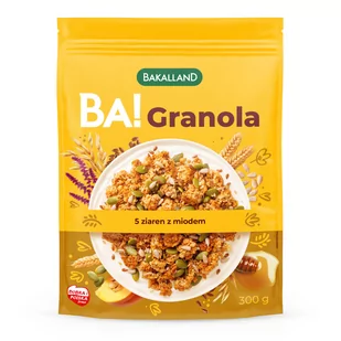 Bakalland BA! Granola 5 ziaren z miodem 300 g - Płatki śniadaniowe i musli - miniaturka - grafika 1