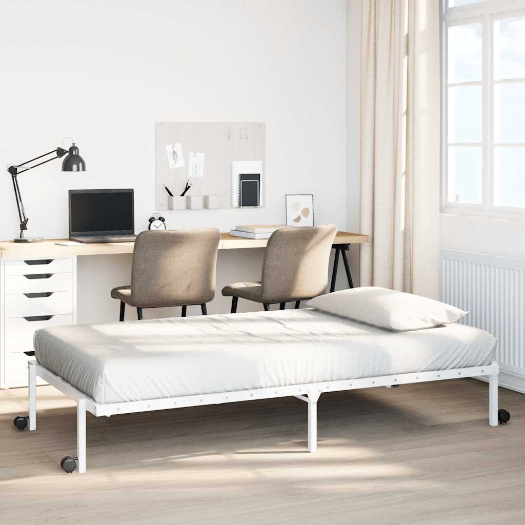 vidaXL Rama łóżka bez materaca składana biała 80x200 cm stalowa