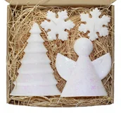 Świece - Zestaw świąteczny świece choinka art + anioł art 6 - miniaturka - grafika 1