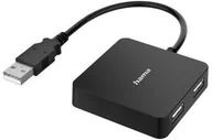 Huby USB - Hama USB Hub 4 Ports USB 2.0 melna 4047443477392 - miniaturka - grafika 1