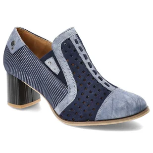 Granatowe Półbuty Maciejka Modne Damskie Obuwie - Półbuty damskie - miniaturka - grafika 1