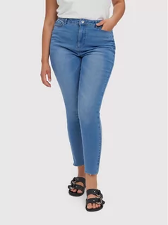 Spodnie damskie - Vero Moda Curve Jeansy Loraemille 10266777 Niebieski Slim Fit - grafika 1