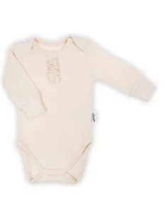 Niemowlęce body z długim rękawem beżowe Nicol,r.62 - Body dla niemowląt - miniaturka - grafika 1