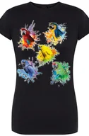 Koszulki i topy damskie - Damski Modny T-shirt Papugi Kolorowe Lato Rozm.XL - miniaturka - grafika 1