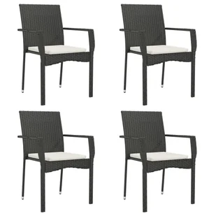5-cz. zestaw wypoczynkowy do ogrodu, poduszki, czarny rattan PE - Meble ogrodowe - miniaturka - grafika 5