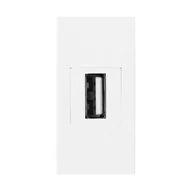 Listwy zasilające - NOEN USB data, gniazdo modułowe 22,5x45mm USB data 2.0, przelotka, białe OR-GM-9010/W/USBDAT1 - miniaturka - grafika 1