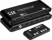 Rozgałęźniki - Pawonik SWITCH HDMI 2.0 4X1 ROZDZIELAC EKSTRAKTOR AUDIO 4K - miniaturka - grafika 1