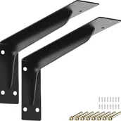 Zawiasy, okucia i inne akcesoria - Zestaw 2 wsporników półkowych 290 mm – wytrzymałe wsporniki półkowe, wsporniki półkowe montowane na ścianie, wytrzymałe wsporniki półkowe ze śrubami – - miniaturka - grafika 1