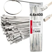 Inne mocowania - Opaski Zaciskowe Trytki Metalowe Stalowe 4.6X400MM 100SZT. Obejmy Opaska - miniaturka - grafika 1