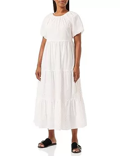 myMo Damska sukienka maxi z krótkim rękawem 12527427, biała różowo-pomarańczowa w kropki, S, Białe różowo-pomarańczowe kropki, S - Sukienki - miniaturka - grafika 1