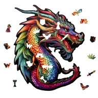 Puzzle - PUZZLE DREWNIANE DUŻY SMOK 140 elementów DRAPIEŻNY SMOK L - miniaturka - grafika 1
