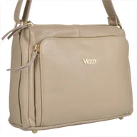 Torebki damskie - Włoska skórzana torebka beżowa VEZZE złote okucia - miniaturka - grafika 1