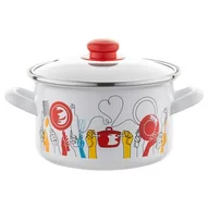 Garnki - Garnek emaliowany prosty Pepito z pokrywką 16 cm 2 l - miniaturka - grafika 1