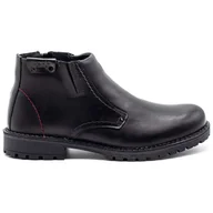 Buty zimowe męskie - Śniegowce skórzane 815 czarne lico - Buty Olivier - miniaturka - grafika 1