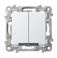Wyłączniki światła i elektryczne - Wyłącznik podwójny podświetlany SZAFIR - biały - miniaturka - grafika 1