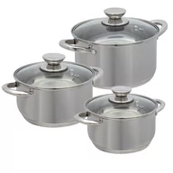 Zestawy garnków i patelni - Komplet garnków z pokrywką LEA, 1,5l, 2l i 2,5l, 6 elementów - miniaturka - grafika 1