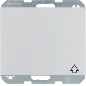 Berker Gniazdo Schuko z klapką oraz przesłonami torów prądowych Berker K.5 - aluminium - Gniazdka elektryczne - miniaturka - grafika 1