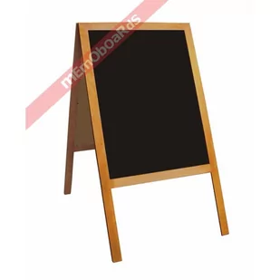 Potykacz/stojak kredowy czarny w ramie drewnianej brązowej 70x50 cm /pk75/ - Tablice i flipcharty - miniaturka - grafika 1