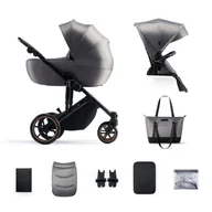 Wózki dziecięce - Kinderkraft, Prime 2, wózek wielofunkcyjny, 2w1, Shadow Grey - miniaturka - grafika 1