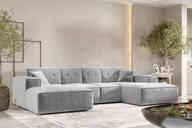 Narożniki - Sofa w kształcie U PULA narożnik 342cm tkanina Perfect Harmony szary - miniaturka - grafika 1