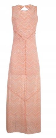 GUESS DŁUGA SUKIENKA AŻUROWA BEZ RĘKAWÓW L GXB
