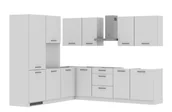 Meble kuchenne - Zestaw Mebli Kuchennych Siena 240X270 Cm L/P Mdf Lakier Biały Mat Cichy Domyk Blum - miniaturka - grafika 1