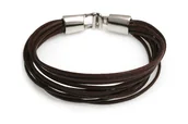 Bransoletki - Brązowa Bransoletka Sznurkowa Z Zapięciem - miniaturka - grafika 1