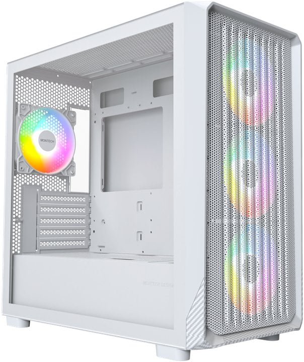 Montech X5M PC-Gehäuse, Midi-Tower, Micro-ATX, ARGB, Tempered Glass - weiß X5M (W)