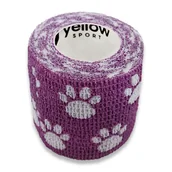 Apteczki i materiały opatrunkowe - yellowBAND Bandaż Kohezyjny 5cm x 4,5m Fioletowy w Łapki - miniaturka - grafika 1