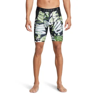 Męskie legginsy krótkie treningowe Under Armour UA Curry HG Prtd Shorts - zielone - UNDER ARMOUR - Spodnie sportowe męskie - miniaturka - grafika 1
