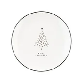 Talerze - Talerz deserowy Natalie 20 cm choinka biały - miniaturka - grafika 1