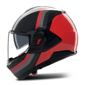 Kaski motocyklowe - Kask Szczękowy Nolan N-120-1 Lineo Czarny/Czerwony/Szary połyskowyXL - miniaturka - grafika 1