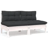 Sofy ogrodowe - VidaXL 2-osobowa sofa ogrodowa z poduszkami, biała, drewno sosnowe! 806653 - miniaturka - grafika 1