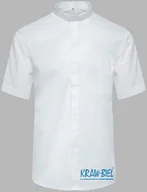 Szaty liturgiczne - Koszula kapłańska z koloratką, krótki rękaw biała - miniaturka - grafika 1