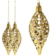 Ozdoby bożonarodzeniowe - Zawieszki choinkowe 2 szt. szyszka złota - miniaturka - grafika 1