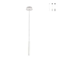 Lampy sufitowe - Pojedyncza lampa wisząca Prado w kolorze białym od Fabas Luce – ściemnialna dioda LED 6,5 W, nowoczesny design - miniaturka - grafika 1