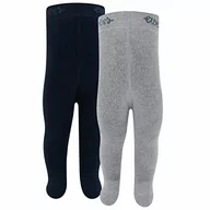 Rajstopy - Ewers Thermo rajstopy dziecięce, 2 sztuki, 2 pary rajstop z bawełny z pluszem wewnętrznym i wygodnymi ściągaczami, szary/niebieski, 68 - miniaturka - grafika 1