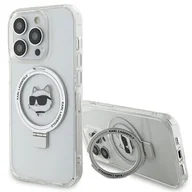Etui i futerały do telefonów - Karl Lagerfeld KLHMP15LHMRSCHH iPhone 15 Pro 6.1" biały/white hardcase Ring Stand Choupette Head MagSafe - miniaturka - grafika 1